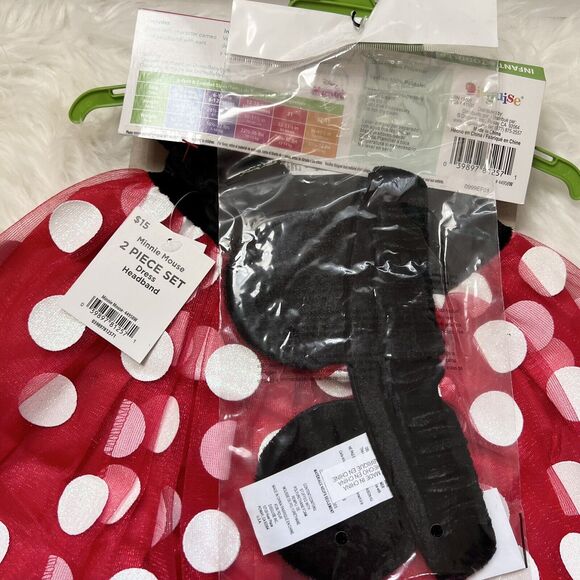 Halloween Disney Baby 2pc Red Minnie Mouse Infant Costume Disguise Sz 12-18 Mo - Picture 5 of 8